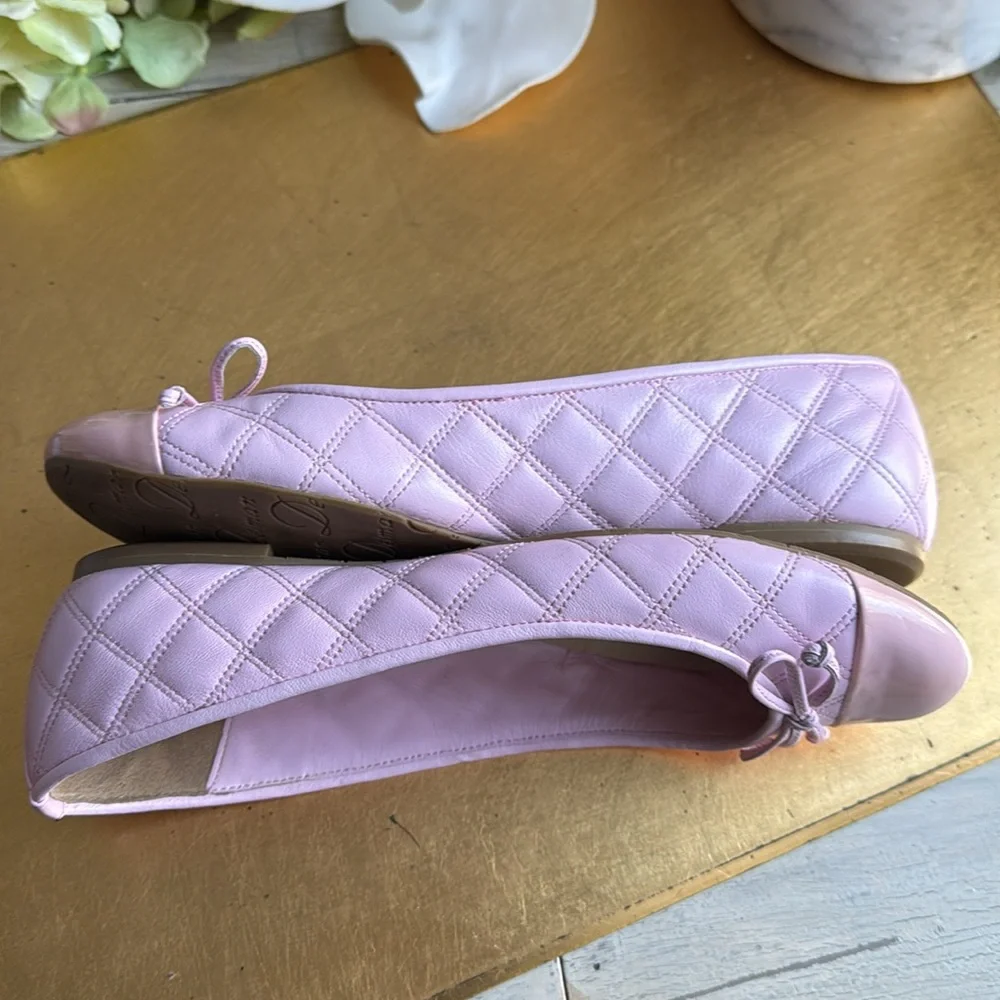 Delman Willa Quilted Ballet Flat in Pink Leather - Picture 7 of 16